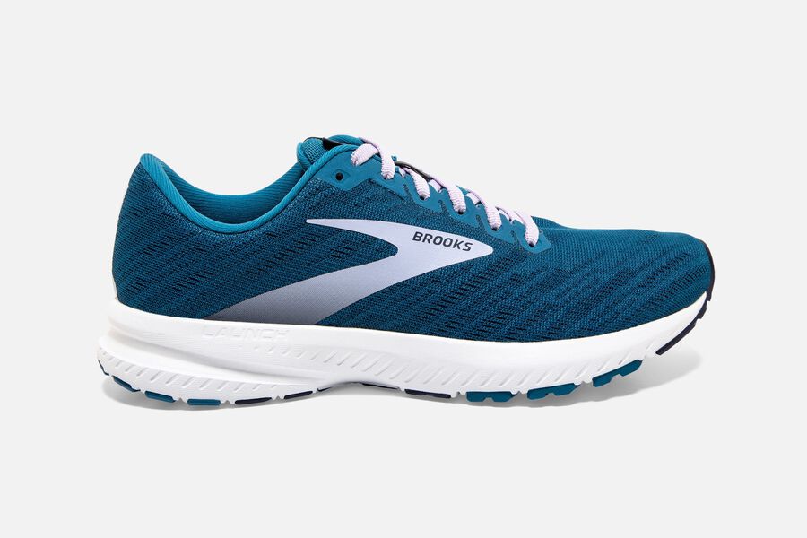 Brooks Running Shoes - Launch 7 Road Womens - Blue/Silver - CIG-416052